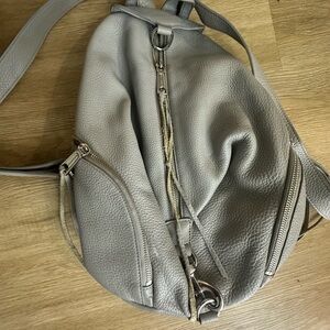 Rebecca Minkoff Silver Leather Backpack